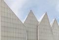 New and abstract white geometric shaped Szczecin Philharmonic Concert Hall in Poland.